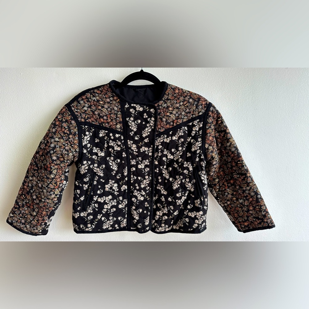 Zara pattern spring quilted girls jacket Size 8-9